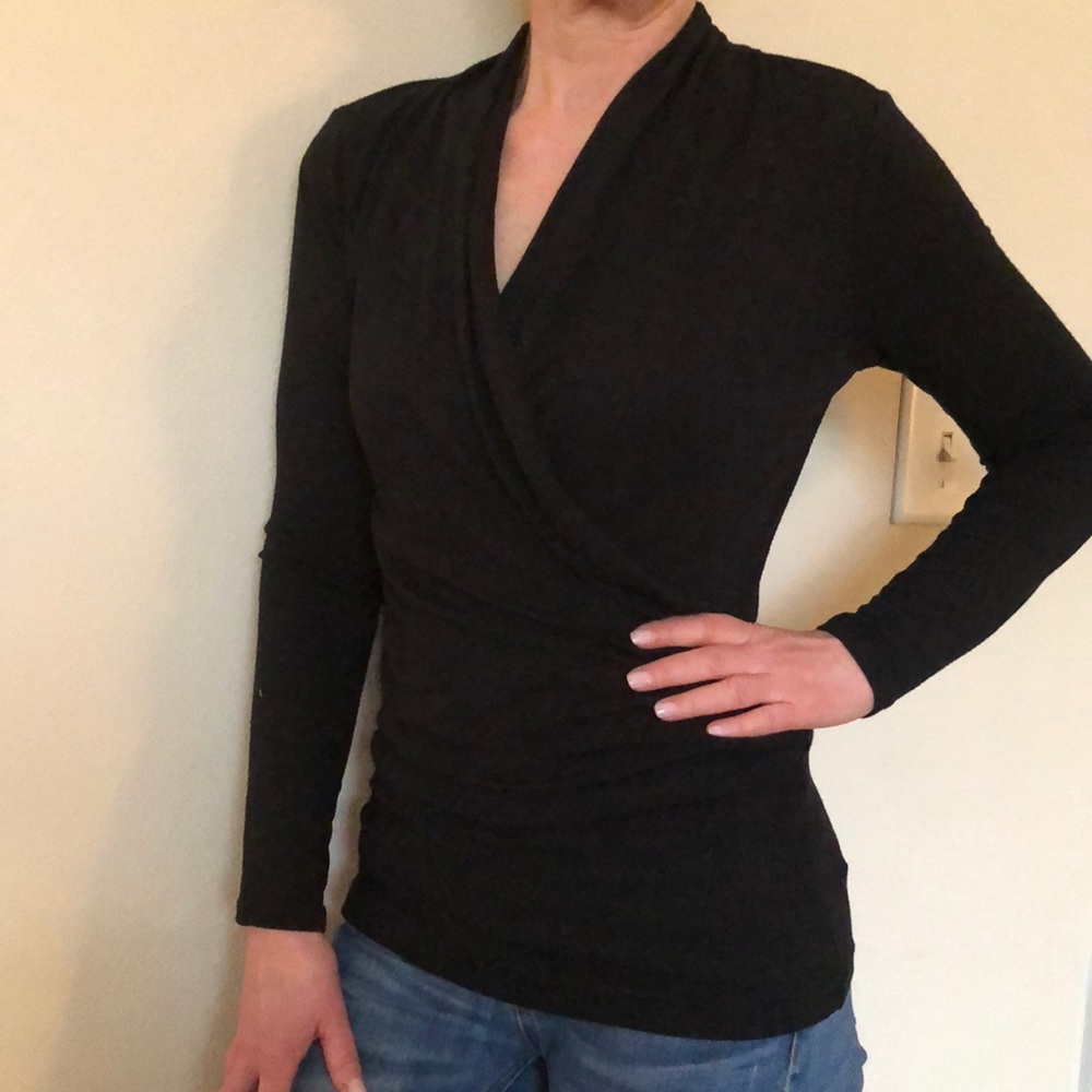 Black surplice top